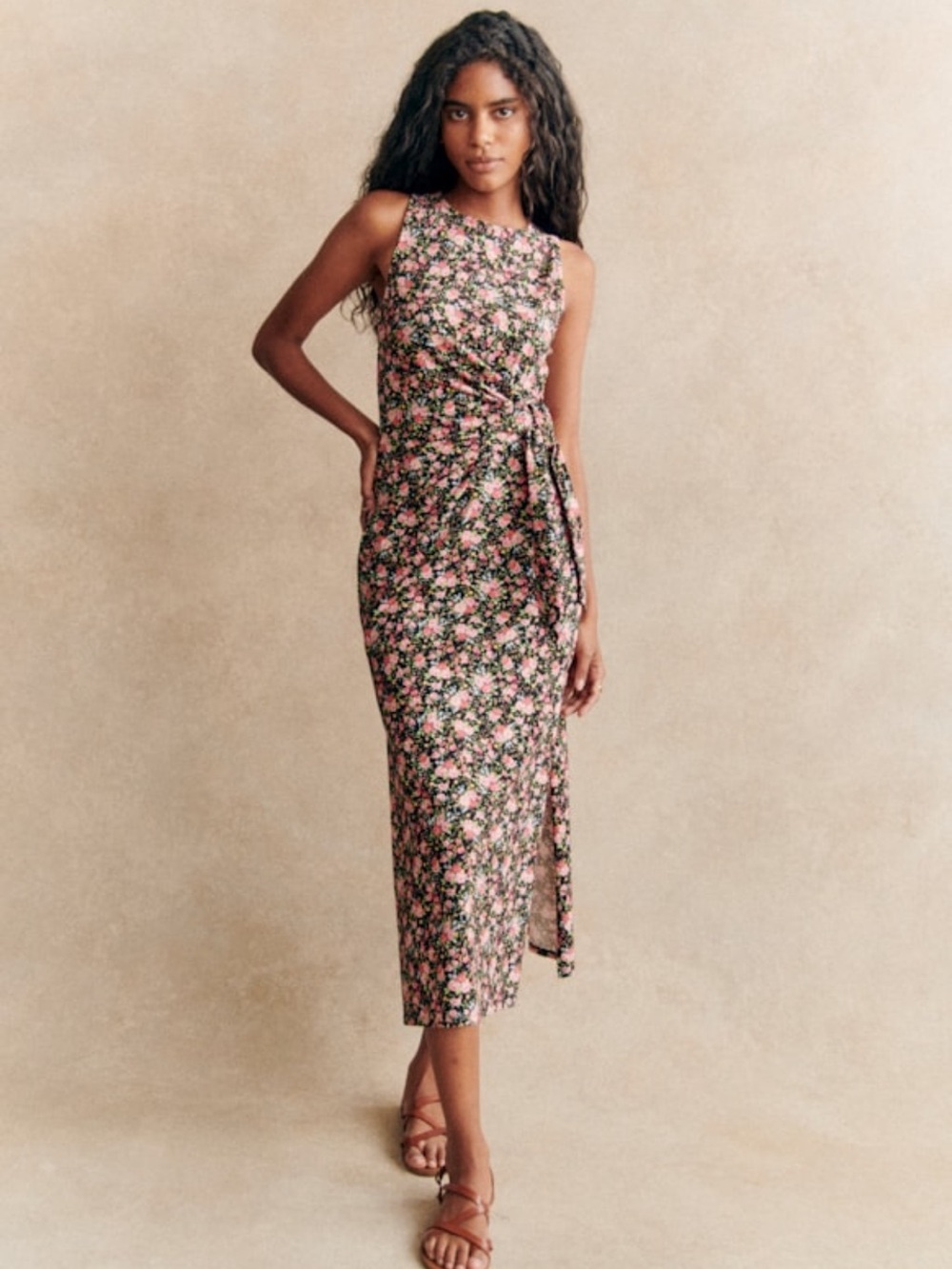 Sézane Pippaé Dress Multico Floral Organic Cotton Size S